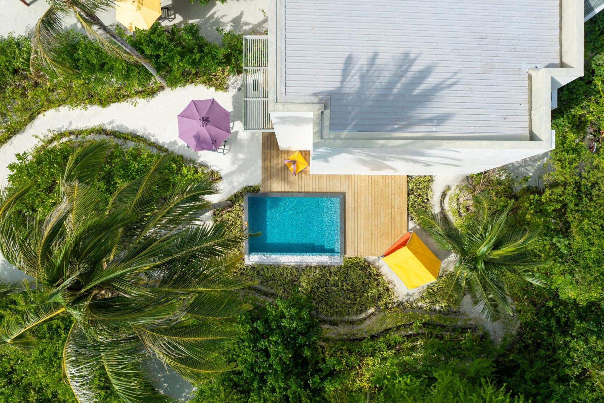 Hard Rock Hotel Maldives - Complimentary Roundtrip Speed Boat Transfer Until 21St December 2025 Emboodhoo Lagoon Esterno foto Villa 10, aerial view